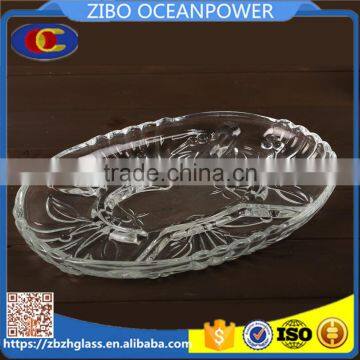 bubble clear partition oval glass plate