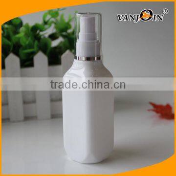 Square shape 120ml 4oz white plastic spray bottle with fine mist spray