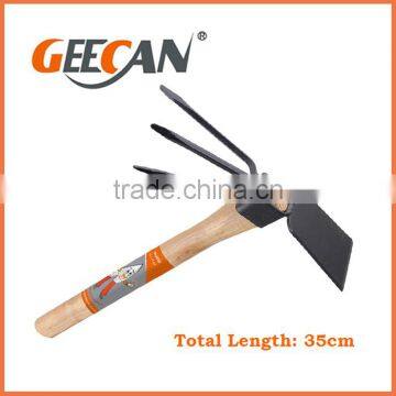 High quality A3 Steel garden hoe with wooden grip handle