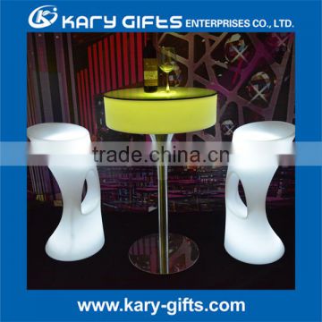 Pe plastic glow furniture outdoor led modern furniture table garden set