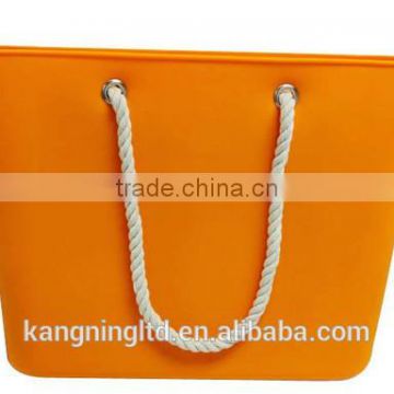 Eco Friendly Silicone Beach Handbag with Cotton Rope Handle