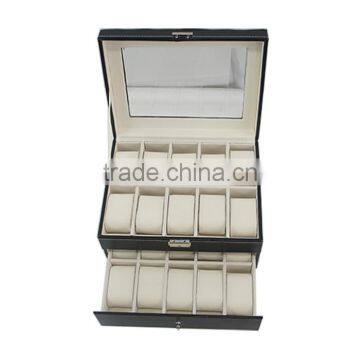 Store More 2 Tiers Fashionable Leather Watch Storage Box photo-3