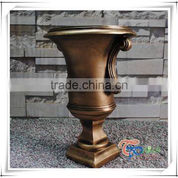 Golden Luxury Flower Pot Fiberglass Urn photo-2