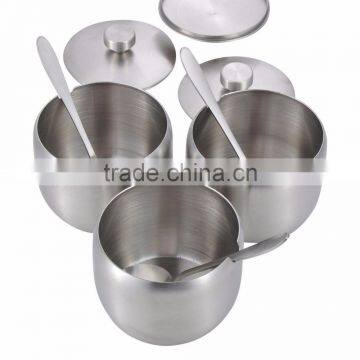 3 Pieces Stainless Steel Condiment Container Set With Rack photo-3