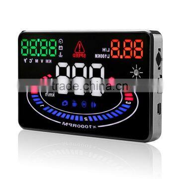 OBD2 Car Multi-color New HUD Head Up Display System 5.5 Inch HUD E300 Display Local Time photo-3