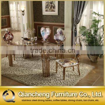 Rose Golden Stainless Steel Dining Table With Crystal Decoration photo-5