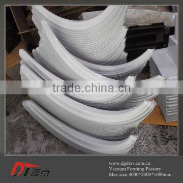 Custom White Arched Plastic Shape Part by Vacuum Forming