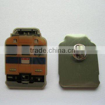 Car shape metal badge with epoxy coating
