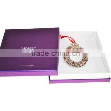 14K White Gold Plated Metal Xmas Ornament With Pink Crystals From Swarovski photo-3