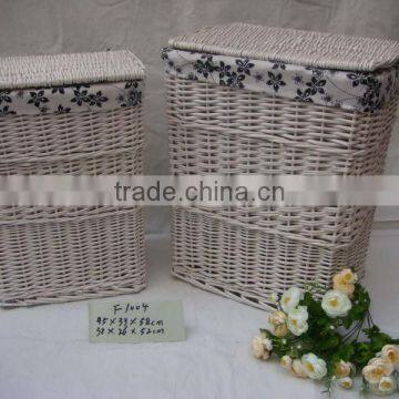 Homes Hand-Woven Willow Dirty Clothes Basket photo-5