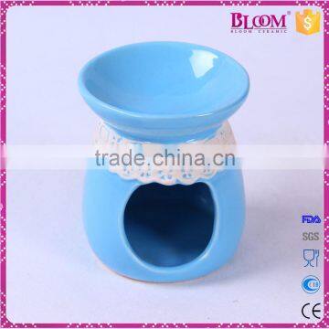 White Lace Decoration Ceramic Wax Burner for Home photo-3