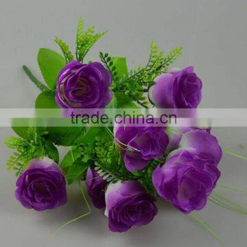 Plastic Flower Bouquet Wedding Silk Rose Flower Bouquet photo-2