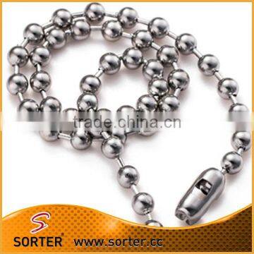 Fashion silver/green/gold small round stainless steel ball chain wholesale