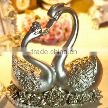Gold Resin Swan Couple Decoration, Resin Statues photo-3