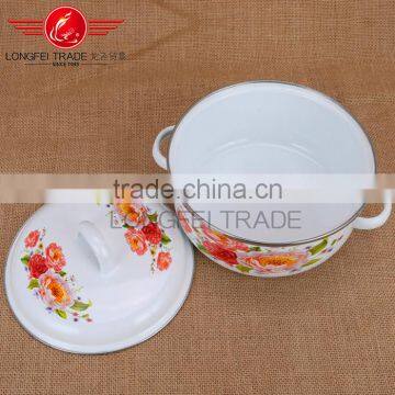 Enamel Polished Bulged Cooking Pot Enamel Casserole Set Stew Pot Enamel Ceramic Soup Pot photo-6