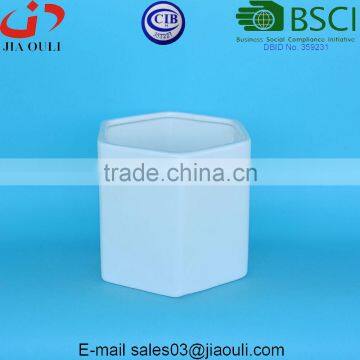 Hexagon White Ceramic Plant Pots Succulent Planters photo-4