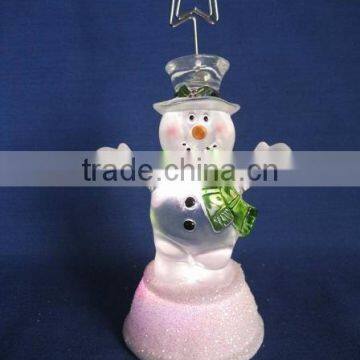 acrylic led lighting snowman gift box card holder for office supplier