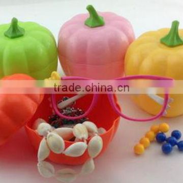 pumpkin shaped plastic storage bin