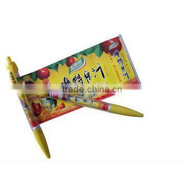 Cheap pull out banner pen/promotional ball point pen/advertising plastic gift pen LS Eplus