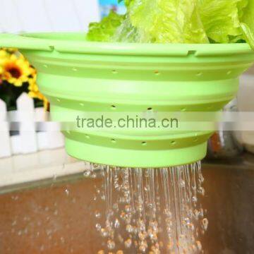 Food Grade Material Foldable Silicone Washing Up Bowl,Silicone Strainer