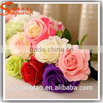 Factory Price Wholsale China Artificial Flower Decor Wedding Artificial Chinese Rose Flower Fake Decoration Flower photo-4