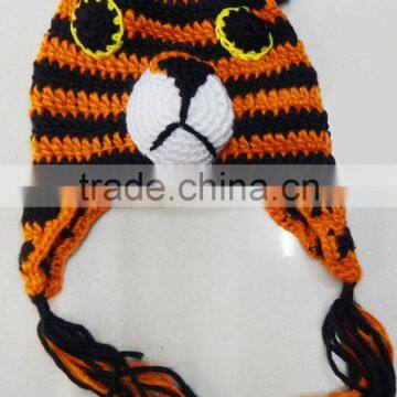 child winter knitted animal shaped hat stock