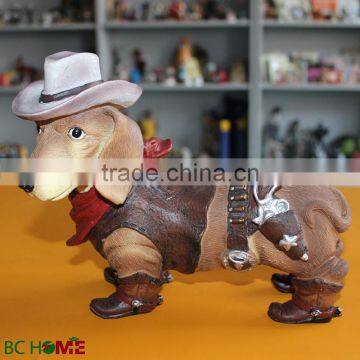 2017 new customizable home decoration resin dog sculpture