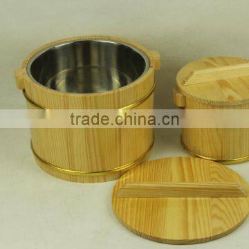Custom Luxury Japanese Style Barrel For Rice Storage Wooden Bucket