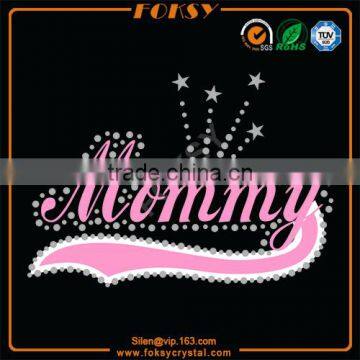 applique mommy letters hotfix iron on rhinestone transfers