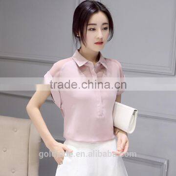Short Sleeve Latest Fashion Lady Blouse photo-5
