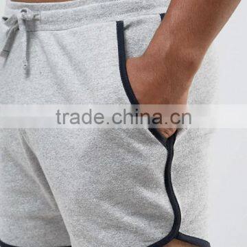 High Quality New Design Custom Drawstring Waistband Super Short 100% Cotton Jersey Fabric Grey Men's Board Sporting Shorts photo-3