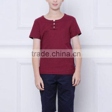 British Academy Style 2017 New Light Chinese Style School Boys and Girls Red Short Sleeved T-shirt Custom photo-5