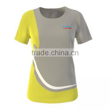 Heat transfer sublimation print dry fit running shirt