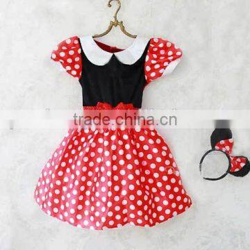 Lovely fashion beautiful red dot princess dress for kids/birthday dress for baby girl