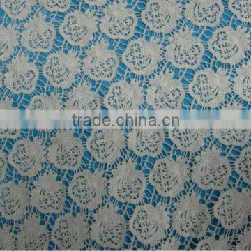 machine made cotton crochet flower fabric