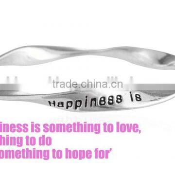 Hot Inspired Saying Logo Engraved Bangle New Style Women Twist Bangle for European & USA Market photo-4