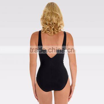 Womens Over The Shoulder One Piece Flattering V Back Silhouette Coverage Swimwear Soft Cup Bra Construction Customizable Suit photo-4