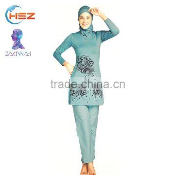Zakiyyah 5584 Custom Muslim Girls Swimwear Colorful Swimwear Plus Size Waterproof Swimwear