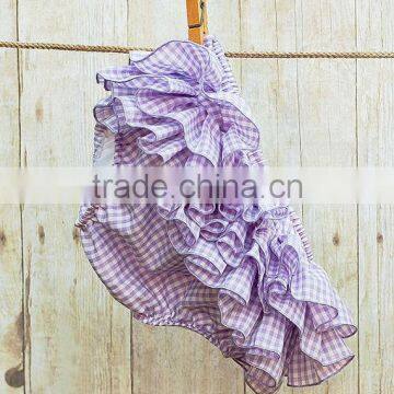 New Design Kids Boutique Clothing Baby Cotton Diaper Cover Bloomers Baby Girl Soft Gingham Underwear Ruffle Shorts photo-4