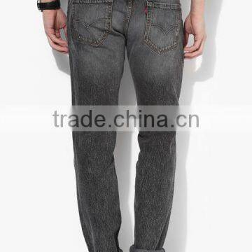 Man Grey Washed MIddle Rise Wholesale Distressizable Denim Jeans photo-2
