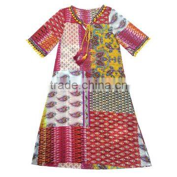 S60712B 2017New Summer White Embroidery Horn Sleeve Dress Baby Girls Tassel Thin A Word Dress photo-3