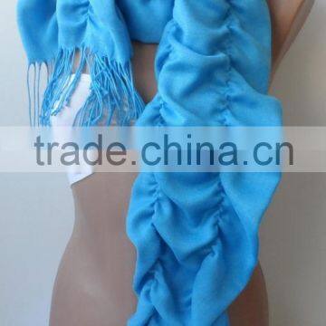 Turquoise Pashmina Scarfs Ruffle Pashmina Scarves Ruffled Soft Scarf Frilly Women Scarf Wedding Scarf PASHMINA Blue Scarfs Turqu photo-6