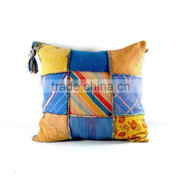 Large Kantha Cushion, Kantha Quilt Pillow, Kantha Cushion Cover, Ooak New photo-2