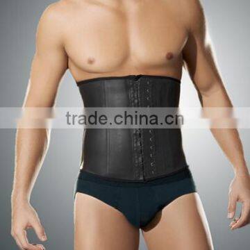 2017 Hot wholesale factory Black 4 steel bones black plus size rubber men waist trainer