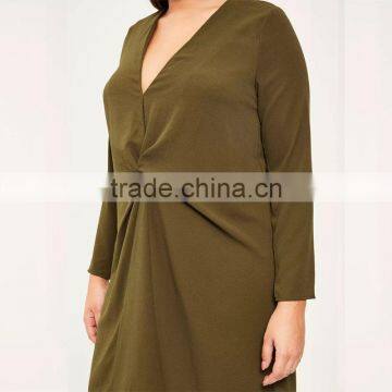 Olive Green Long Sleeve Short Dresses 7xl Plus Size Fat Lady Clothing photo-5