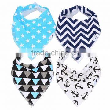 Toddlers Triangle Double Layers Bibs Cotton Plain Dyed With Custom Print and Plush Fleece Baby Bibs Soft Baby Bandana Bibs photo-6