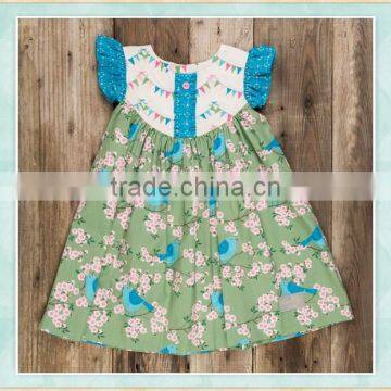 2017 july 4th childrens sleeve dress wintersweet print pattern unicorn clothing baby girls dress