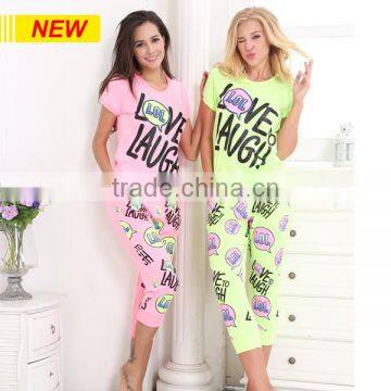 CUSTOM-MADE COTTON PRINTED FASHION DESIGNS PAJAMAS SET FOR COUPLES