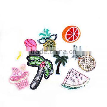Fabric Iron On Patches At Random Coconut Tree Food Clothing Brand Patch photo-2