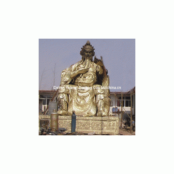 Bronze sitting Guangong sculpture